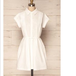 1861 Cute White Shirt Dress S